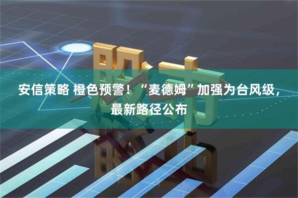 安信策略 橙色预警！“麦德姆”加强为台风级，最新路径公布