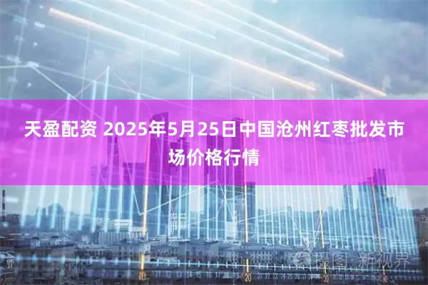 天盈配资 2025年5月25日中国沧州红枣批发市场价格行情