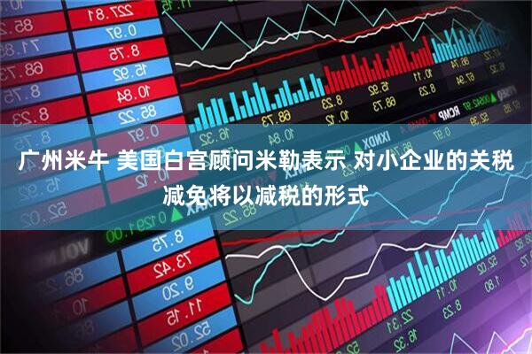 广州米牛 美国白宫顾问米勒表示 对小企业的关税减免将以减税的形式